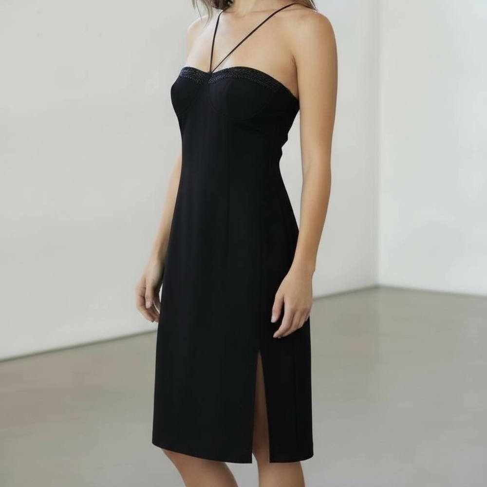 Vera Mont Evening Dress & Figaro Jacket Set – Size 2-4 – Elegant Slit Dress